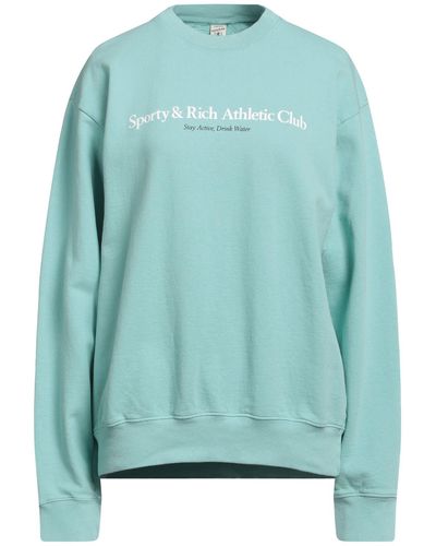 Sporty & Rich: Green Cotton Sweatshirt