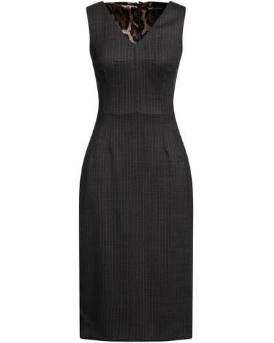 Dolce & Gabbana Lead Midi Dress Virgin Wool, Elastane - Black