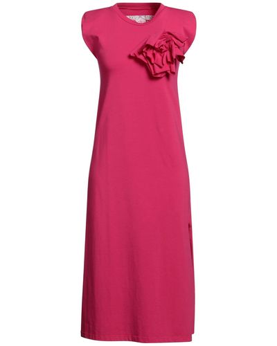 Rose' A Pois Midi Dress - Pink