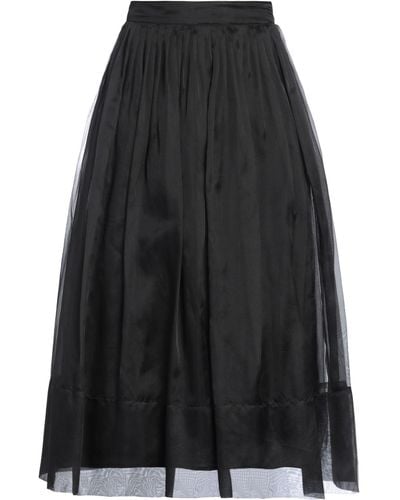 Lavi Midi Skirt Silk, Polyamide - Black
