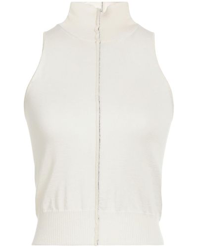 white no sleeve turtleneck