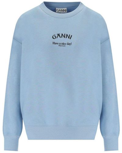Ganni Sweat-shirt - Bleu