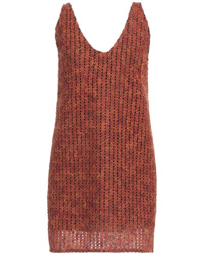 Hanita Rust Mini Dress Cotton, Nylon - Red