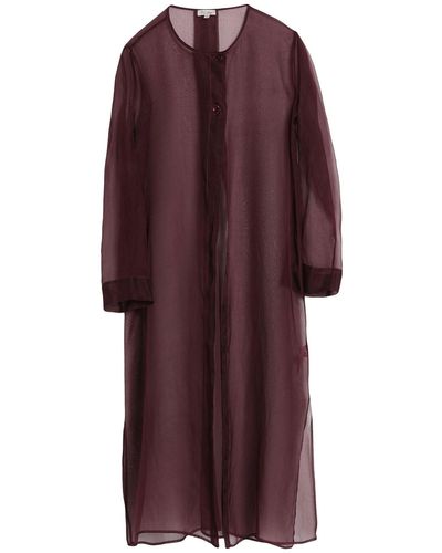HER SHIRT HER DRESS Overcoat & Trench Coat - Purple