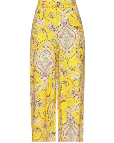 Desigual Cropped Trousers - Yellow