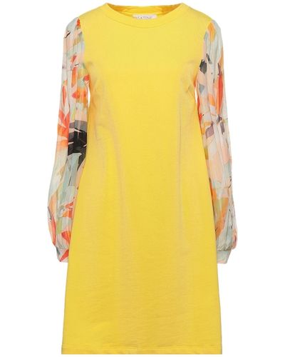 Satine Label Vestito Corto - Giallo