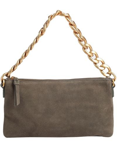 LES VISIONNAIRES Alice Chain Cosy Leather -- Military Handbag Bovine Leather - Brown
