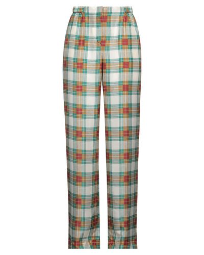 Alberta Ferretti Check-pattern High-waist Trousers - Green