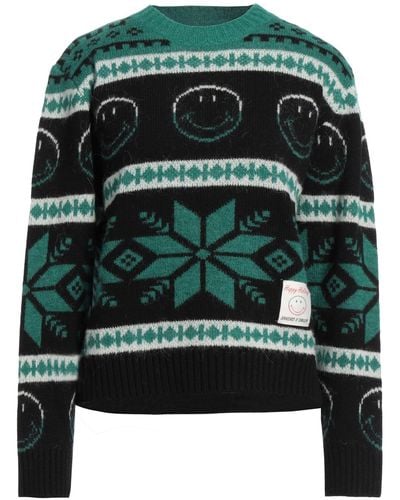 Sandro Jacquard-knit Wool-blend Sweater - Green
