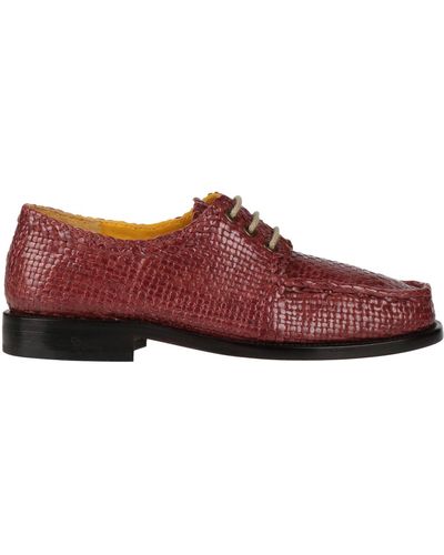 Marni Brick Lace-Up Shoes Leather - Red