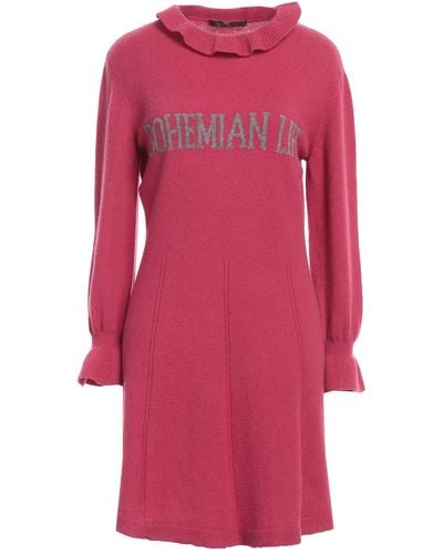 Alberta Ferretti Garnet Mini Dress Cashmere, Virgin Wool - Pink