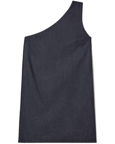 COS One-shoulder Denim Mini Dress - Blue