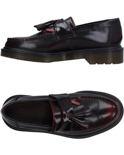 Dr. Martens Burgundy Loafers Soft Leather - Black