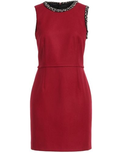Paule Ka Brick Midi Dress Virgin Wool - Red