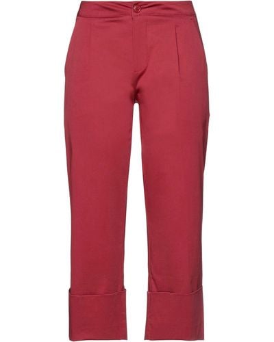 Caractere Cropped Trousers - Red