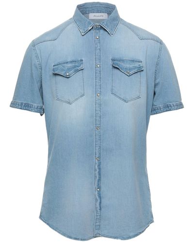 Aglini Camicia Jeans - Blu