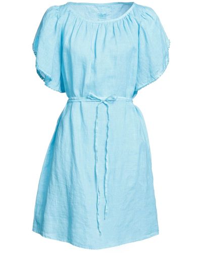 120% Lino Mini-Kleid - Blau
