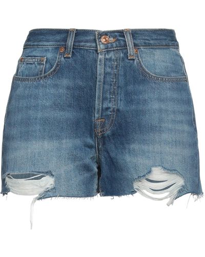 7 For All Mankind Jeansshorts - Blau