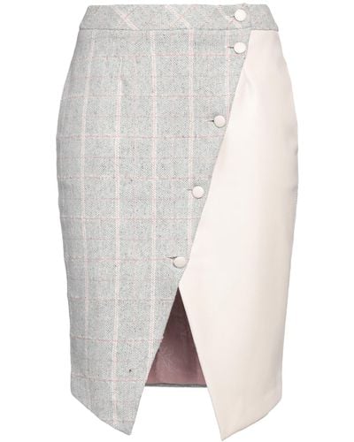 Atos Lombardini Light Midi Skirt Wool, Polyester, Acrylic, Silk, Polyamide - White