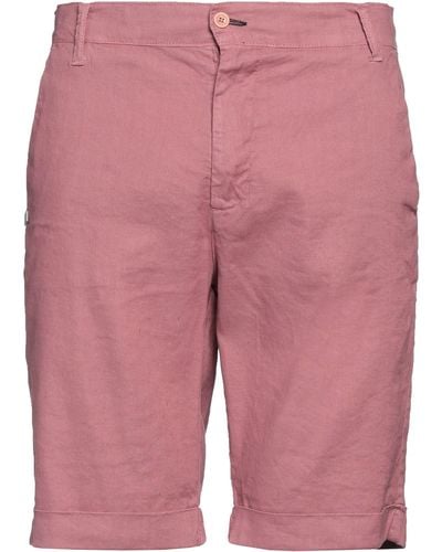Grey Daniele Alessandrini Daniele Alessandrini Pastel Shorts & Bermuda Shorts Linen, Cotton, Elastane - Red