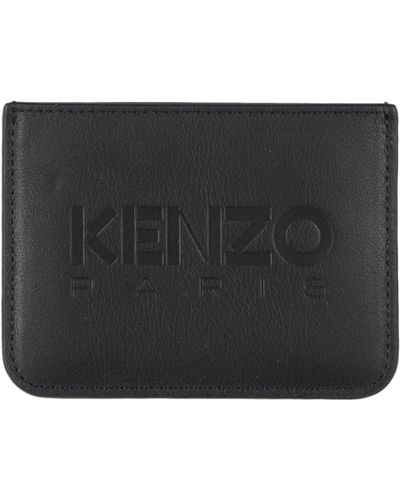KENZO Document Holder Cow Leather - Black