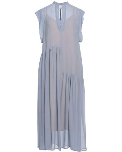 Alysi Pastel Maxi Dress Silk - Blue
