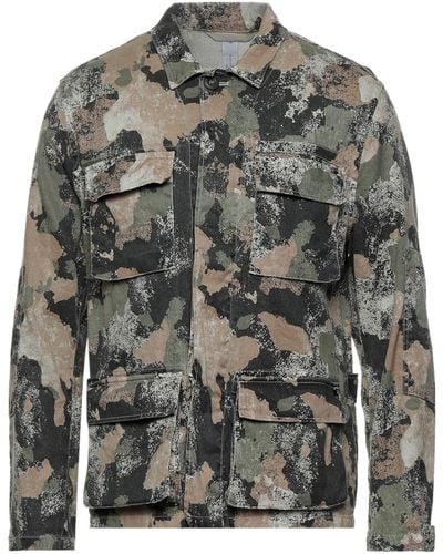 Mason's Mason' Military Shirt Linen, Cotton, Elastane - Gray