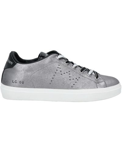 Leather Crown Sneakers - Grigio