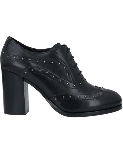 CafeNoir Lace-Up Shoes Soft Leather - Black
