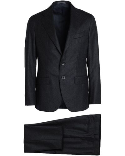 Caruso Steel Suit Wool - Black