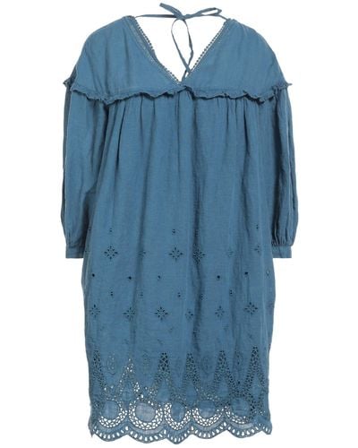 120% Lino Mini Dress - Blue