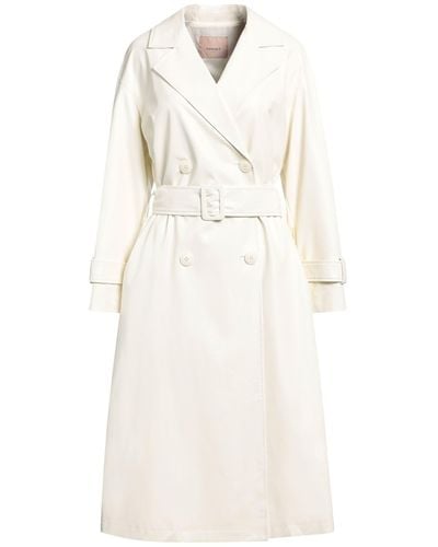 Twin Set Overcoat & Trench Coat - White