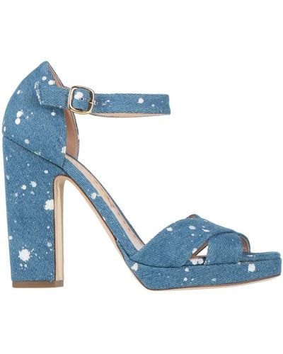 Rupert Sanderson Sandals Textile Fibers - Blue