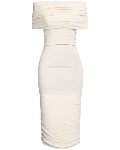 Khaite Ivory Midi Dress Viscose, Polyester, Polyamide - Natural