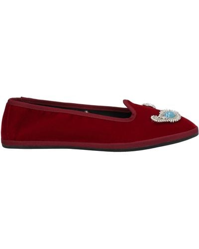 Giannico Loafers Textile Fibers - Red