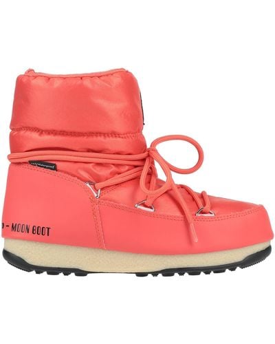 Moon Boot Low Nylon Wp 2 Coral Ankle Boots Textile Fibres - Pink