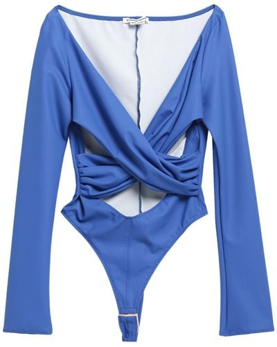 ALESSANDRO VIGILANTE Bodysuit Polyester, Polyurethane, Elastane - Blue