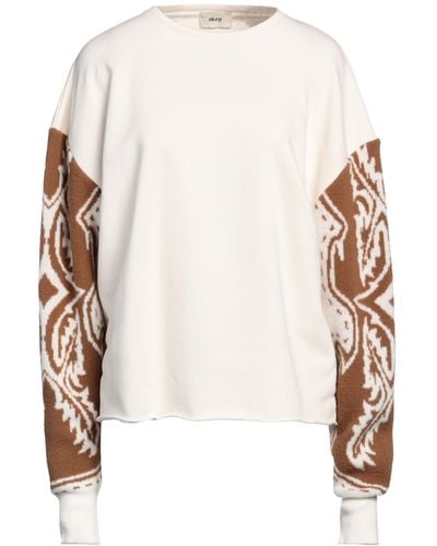 Akep Cream Sweatshirt Cotton, Polyester - White