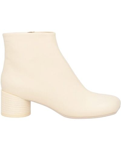 MM6 by Maison Martin Margiela Anatomic Leather Zip Ankle Boots - Natural
