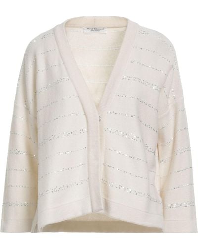 Amina Rubinacci Cream Cardigan Wool, Silk, Cashmere, Polyester - White
