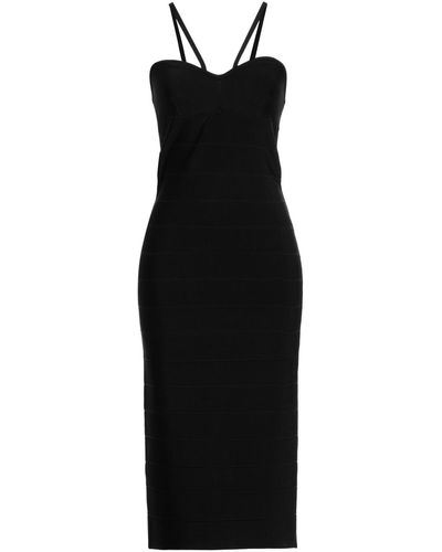 Hervé Léger Midi-Kleid - Schwarz