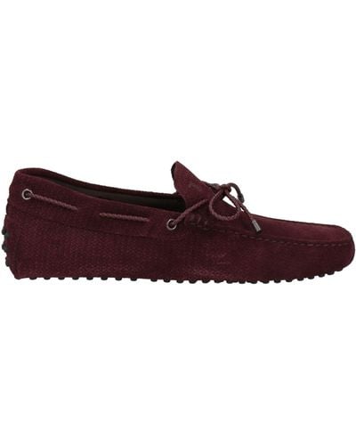 Tod's Burgundy Loafers Leather - Purple