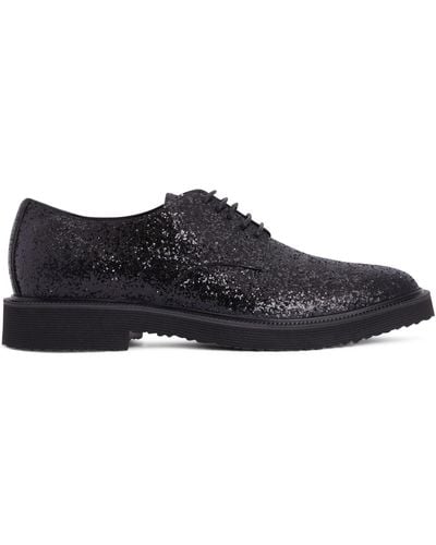 Giuseppe Zanotti Zapatos oxford con detalle de purpurina - Negro