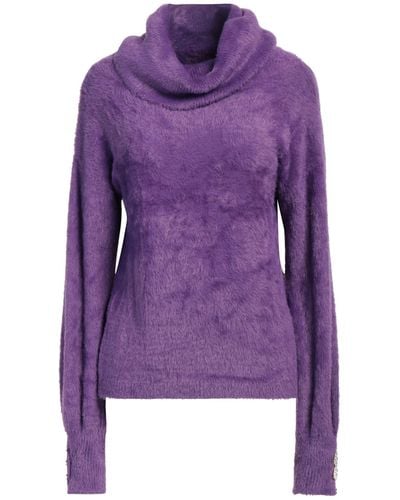 Gaelle Paris Maglione Donna Dolcevita In Maglia Viola GP*GBDP19551