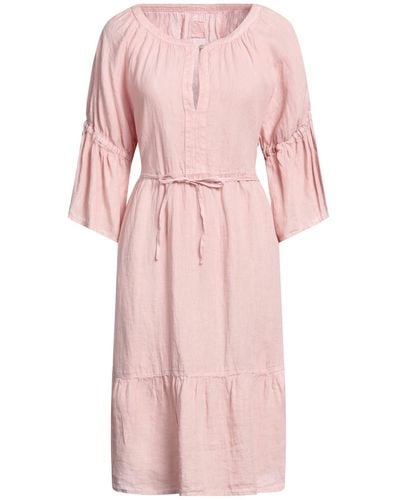 120% Lino Midi Dress - Pink
