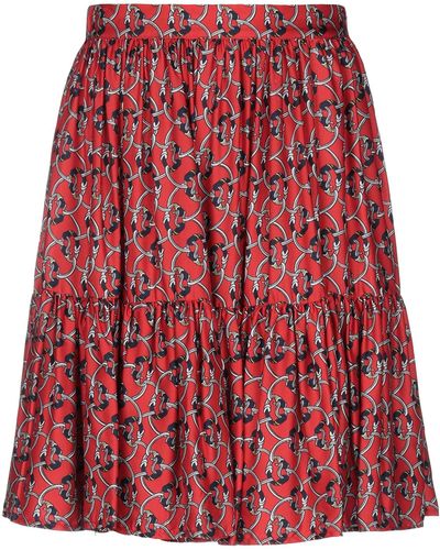 Manila Grace Midi Skirt - Red