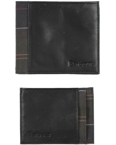 Barbour Wallet Leather, Cotton, Polyester - Black