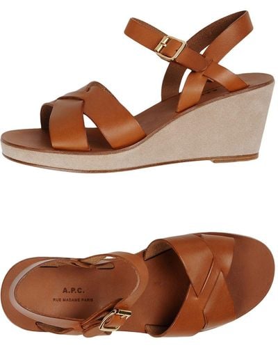 A.P.C. Camel Sandals Soft Leather - Brown