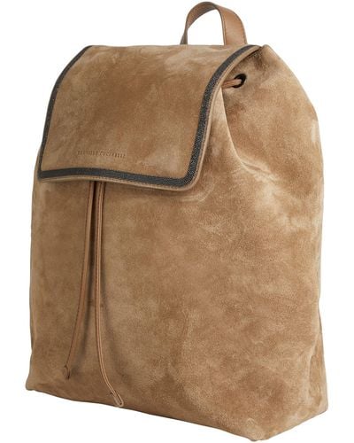 Brunello Cucinelli Backpack Soft Leather, Brass - Brown