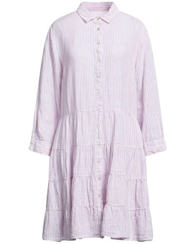 120% Lino Short Dress - Purple